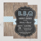 BBQカップルシャワー招待状ベビーQバックヤードボーイ 招待状 (正面/裏面)