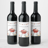 BBQカップル祝のシャワーで行こう ワインラベル (ボトル)