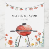BBQカップル祝のシャワーで行こう ワインラベル (シングルラベル)