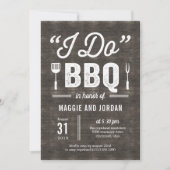 BBQカップル素朴シャワーまたはリハーサルディナー 招待状 (正面)