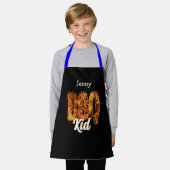 BBQキッドエプロン。カスタマイズ。バーベキューの恋人。 エプロン (着用した状態)