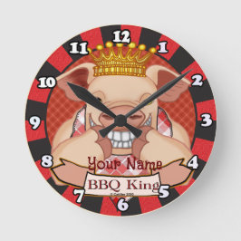 BBQキングの豚時計 ラウンド壁時計