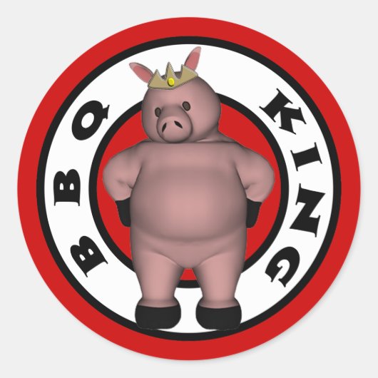BBQキングステッカー ラウンドシール (正面)
