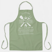 BBQキングモダングリルマスター最高のパパエバーグリーン エプロン (正面)