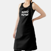 BBQキング白黒素朴文字プレーンモダン エプロン (インサイチュ)