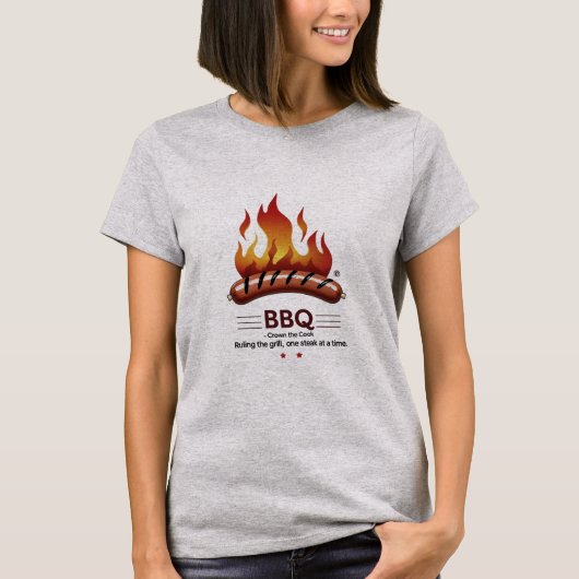 BBQキング – & はっきりしたおもしろいTee for Backyard Queens Tシャツ (正面)