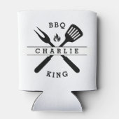 BBQキング |父の日の男性ギフト名パーソナライズされた前 缶クーラー (裏面)
