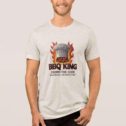 BBQキング – Chef Hat Flame Tee for Grill Master トライブレンドＴシャツ (正面)