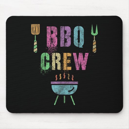 Bbqクおもしろいルーグリルシェフ調理師分隊料理summe マウスパッド (正面)