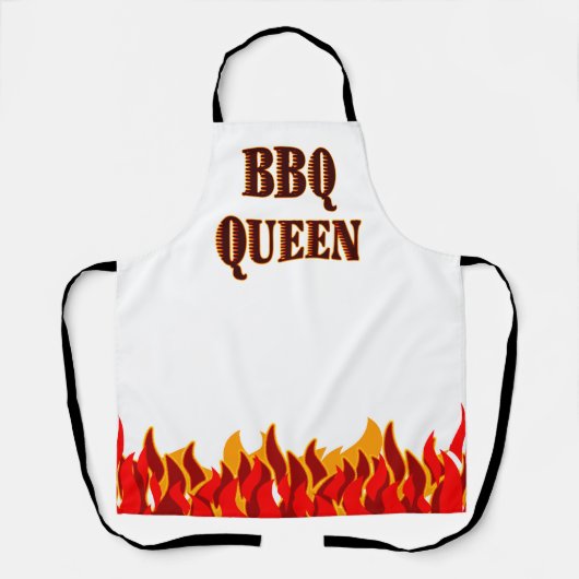 BBQクイーンレッドフレイムクックアウトことわざエプロン エプロン (正面)