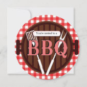BBQクックアウトバーベキューギンガムカントリー招待状 招待状 (正面)