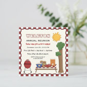 BBQクックアウトピクニックファミリー市松模様に懇親会縁ど 招待状 (スタンド正面)