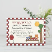 BBQクックアウトピクニックファミリー市松模様に懇親会縁ど 招待状 (スタンド正面)