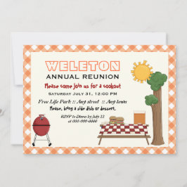 BBQクックアウトファミリー懇親会、オレンジジンガム縁ど 招待状