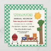 BBQクックアウトファミリー懇親会、グリーンジンガム縁ど 招待状 (正面/裏面)