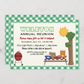 BBQクックアウトファミリー懇親会、グリーンジンガム縁ど 招待状 (正面/裏面)