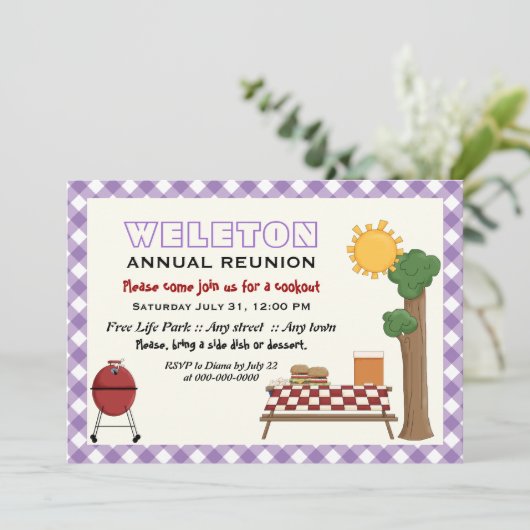 BBQクックアウトファミリー懇親会、パープルジンガム縁ど 招待状 (スタンド正面)