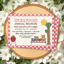 BBQクックアウトファミリー懇親会、赤いジンガム縁ど