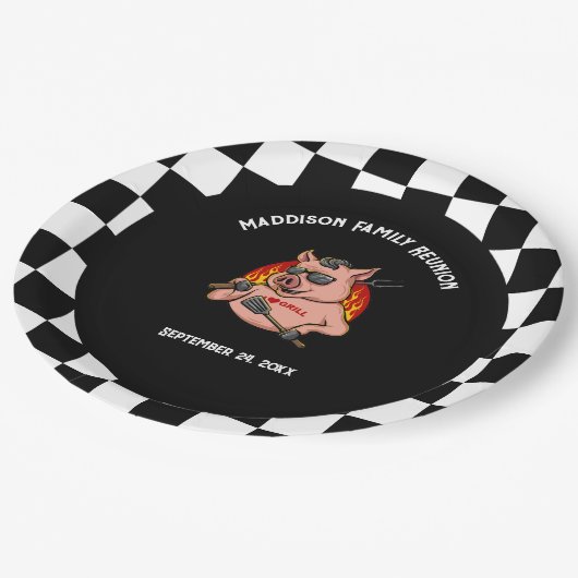 BBQクールをテーマにしたファミリー懇親会 ペーパープレート (アングル)