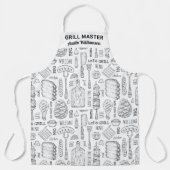 BBQグおもしろいリパーソナライズされたルシェフバーベキューマスター エプロン (正面)