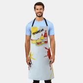 BBQグおもしろいリルパーソナライズされた エプロン (着用した状態)