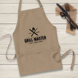 BBQグおもしろいリルマスターパーソナライズされたバーベキューキング スタンダードエプロン<br><div class="desc">あなたのBBQグリルのマスターは、このエプロンパーソナライズされたを愛する。このデザインは、バーベキューフォークとナイフを交差させた小枝を上に火の炎で備えている。グリルキングの名前と年を追加または削除（結婚、家のestなど） お父さんのお気に入りのグルメ、お父さんの日、家族のバーベキューや懇親会や毎日のおもしろいに最適。以下のColorfulglshopのロパーソナライズされたゴの他のグルメギフトクリックをチェックする。</div>