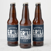 BBQグおもしろいリルマスターパーソナライズされたバーベキューキング ビールラベル (ボトル)