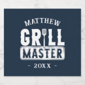 BBQグおもしろいリルマスターパーソナライズされたバーベキューキング ビールラベル (シングルラベル)