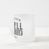 BBQグおもしろいリルマスターパーソナライズされたバーベキューキング フロストグラスマグカップ (正面左)