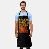 BBQグおもしろいリル引用文 エプロン (着用した状態)