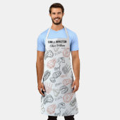 BBQグパーソナライズされたリルシェフバーベキューマスター エプロン (着用した状態)