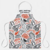 BBQグパーソナライズされたリルシェフバーベキューマスター エプロン (正面)