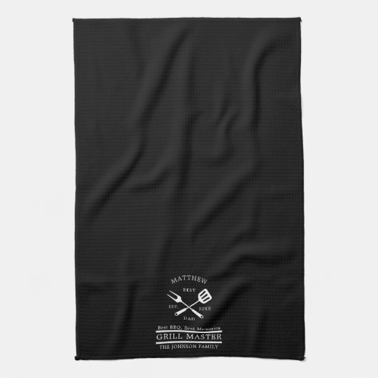 BBQグモダンリルの親父の日の贈り物 キッチンタオル (縦)