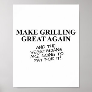 Bbqグリリングおもしろい喫煙恋人Tシャツトランプクォー ポスター