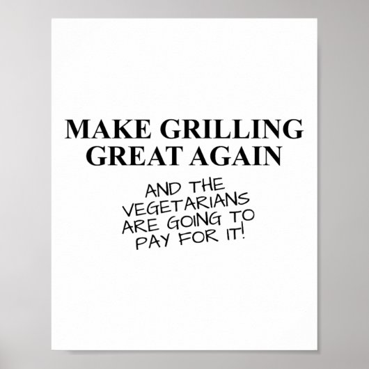 Bbqグリリングおもしろい喫煙恋人Tシャツトランプクォー ポスター (正面)