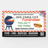 BBQグリルアウト募金PTO PTA教会バナー 横断幕 (横)