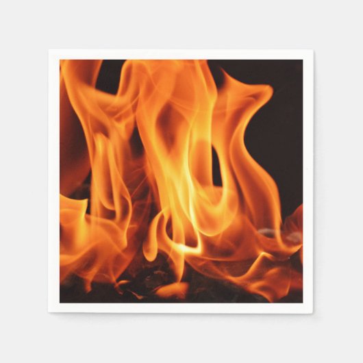 BBQグリルクックアウト炎 スタンダードカクテルナプキン (正面)