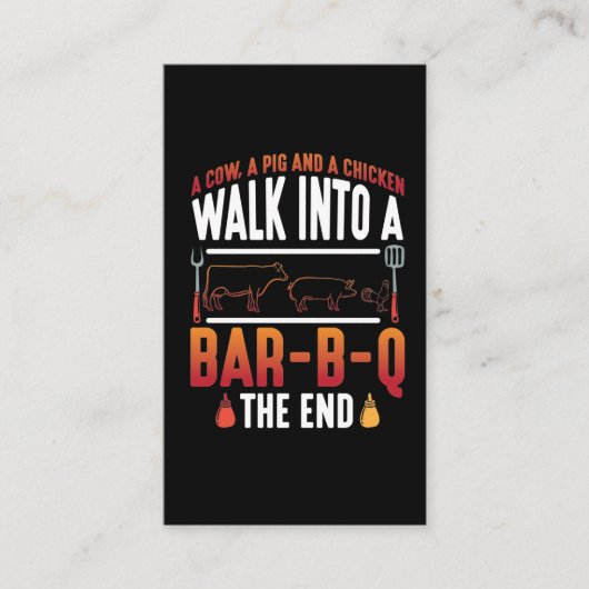 BBQグリルサマーバーベキュー豚の鶏肉牛 名刺 (正面)