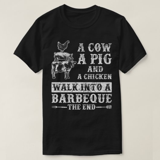 BBQグリルシェフギフトバーベキュー Tシャツ (デザイン正面)