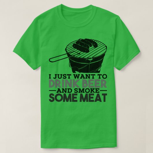 BBQグリルビールことわざ Tシャツ (デザイン正面)