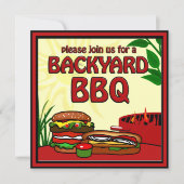 BBQグリルピクニックバックヤード招待状 招待状 (正面)