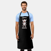 BBQグリルブラック エプロン (着用した状態)