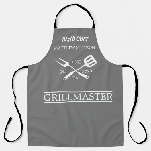 BBQグリルマスター最高のパーソナライズされたパパ父の エプロン (正面)
