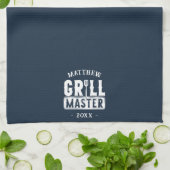 BBQグリルマスター最高のパーソナライズされたパパ父の キッチンタオル (折り畳み)
