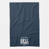 BBQグリルマスター最高のパーソナライズされたパパ父の キッチンタオル (縦)