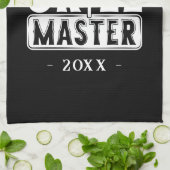 BBQグリルマスター最高のパーソナライズされたパパ父の キッチンタオル (折り畳み)