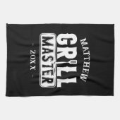 BBQグリルマスター最高のパーソナライズされたパパ父の キッチンタオル (横)