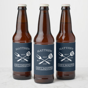 BBQグリルマスター最高のパーソナライズされたパパ父の ビールラベル