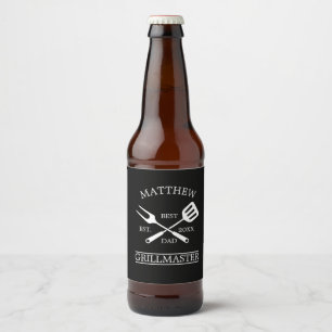 BBQグリルマスター最高のパーソナライズされたパパ父の ビールラベル