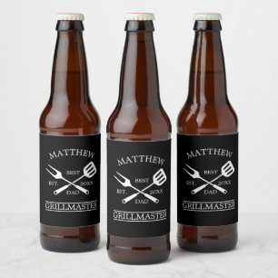 BBQグリルマスター最高のパーソナライズされたパパ父の ビールラベル
